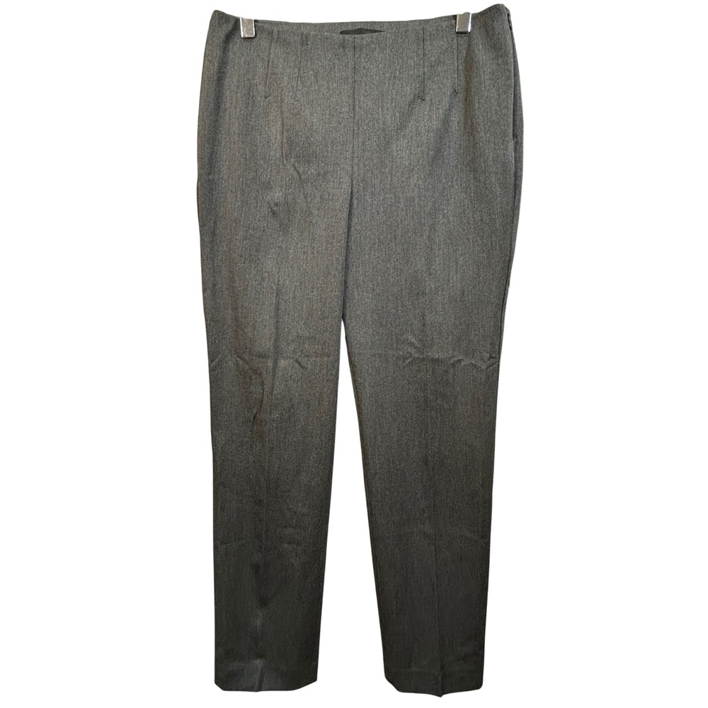 Talbots Bi-Stretch Straight-Leg Pants Womens 4P Charcoal‎ Gray Side Zip Trousers